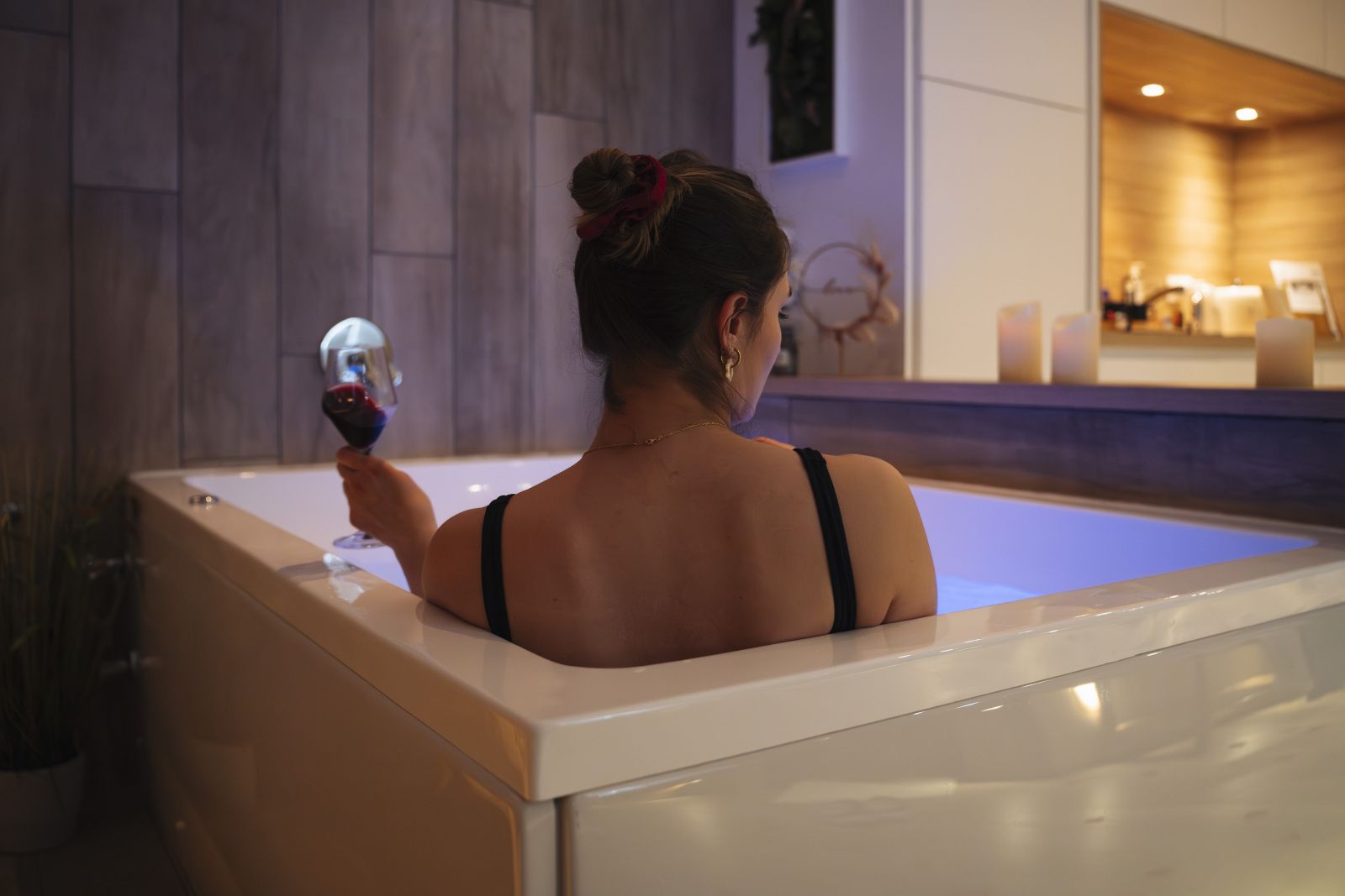 Un verre dans le spa